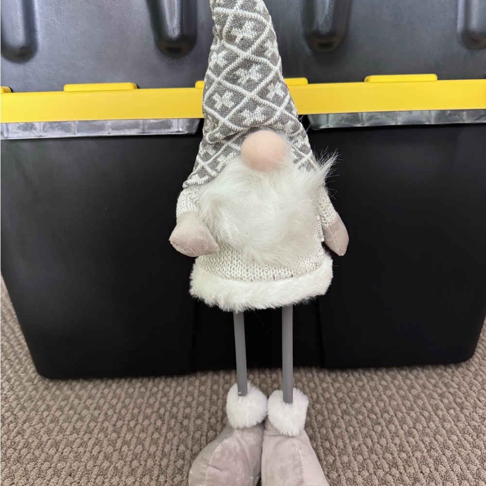 Gray and White Gnome Decor